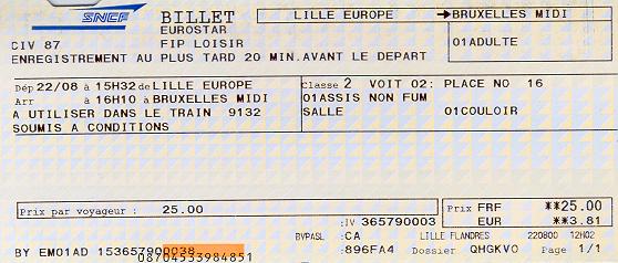 Miestenka: TGV Eurostar 9132 (Lille Europe - Bruxelles-Midi/Brussel-Zuid) 22. VIII. 2000